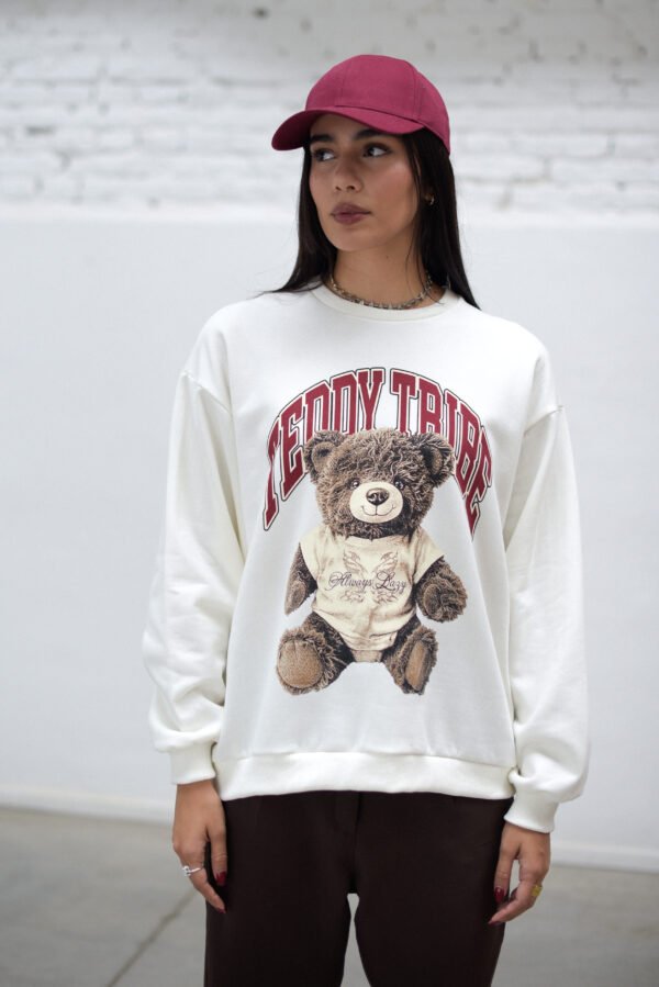 Buzo Básico Cuello Redondo Teddy Crudo