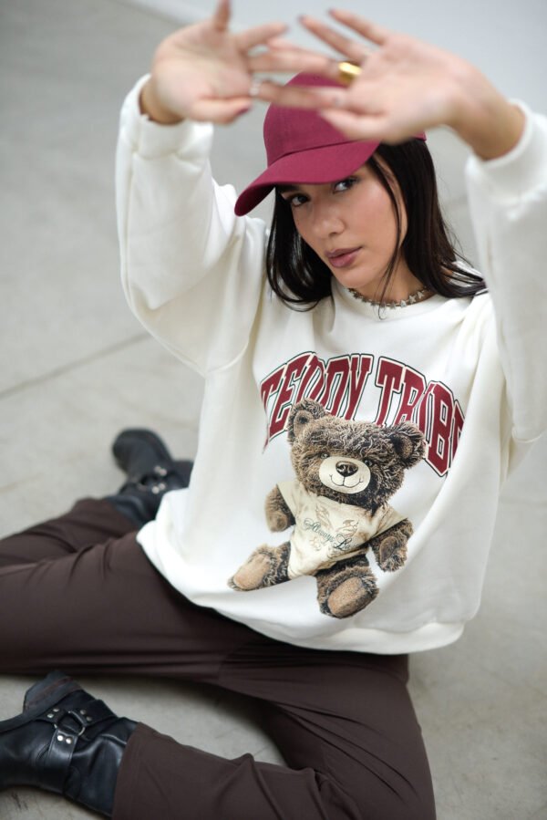Buzo Básico Cuello Redondo Teddy Crudo