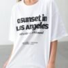 Remera Basica Over LA Sunset Bl