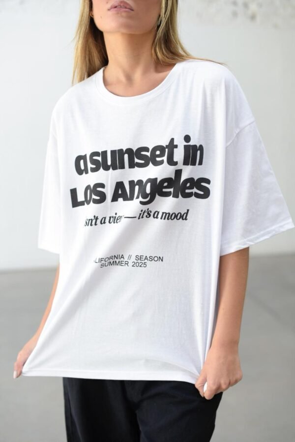 Remera Basica Over LA Sunset Bl