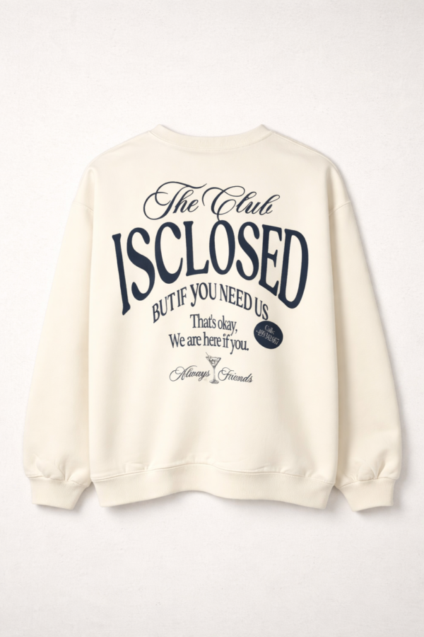 BUZO ISCLOSED ESPALDA_ Buzo Cuello Redondo Closed Crudo