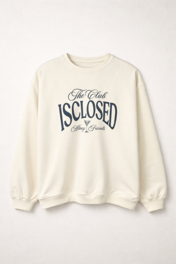 BUZO ISCLOSED FRENTE Buzo Cuello Redondo Closed Crudo