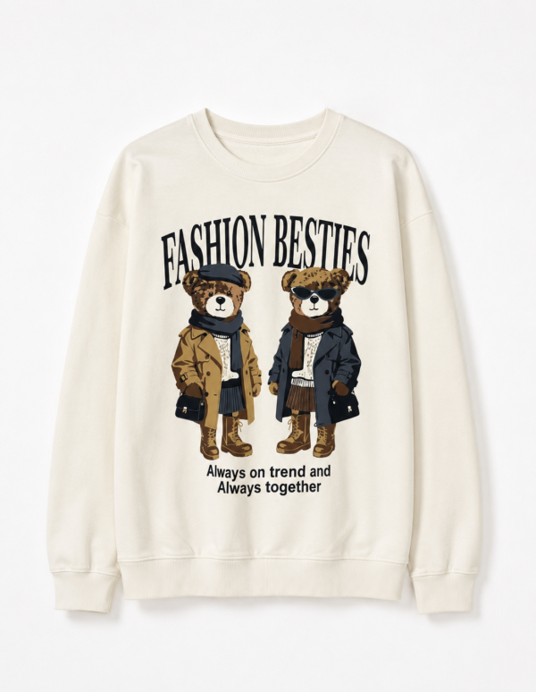 Buzo Cuello Redondo Besties Crudo