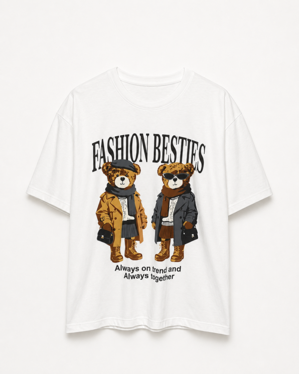 Remera Basica Over Besties Bl