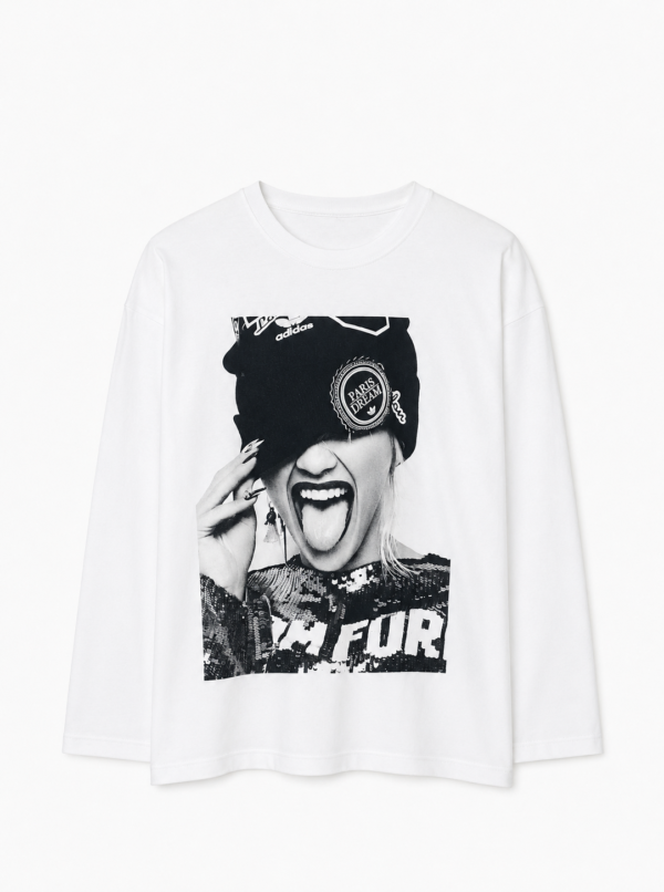Remera Basica Over Manga Larga Cool Bl