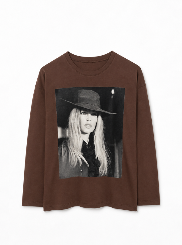 Remera Basica Over Manga Larga Hat Choco