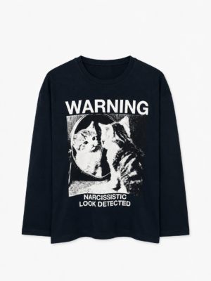 Remera Basica Over Manga Larga Warning Ne