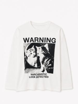 Remera Basica Over Manga Larga Warning Bl