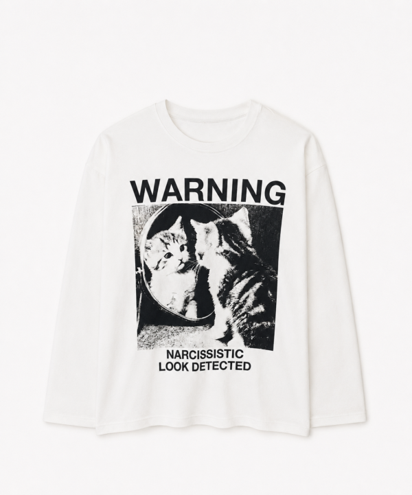 Remera Basica Over Manga Larga Warning Bl