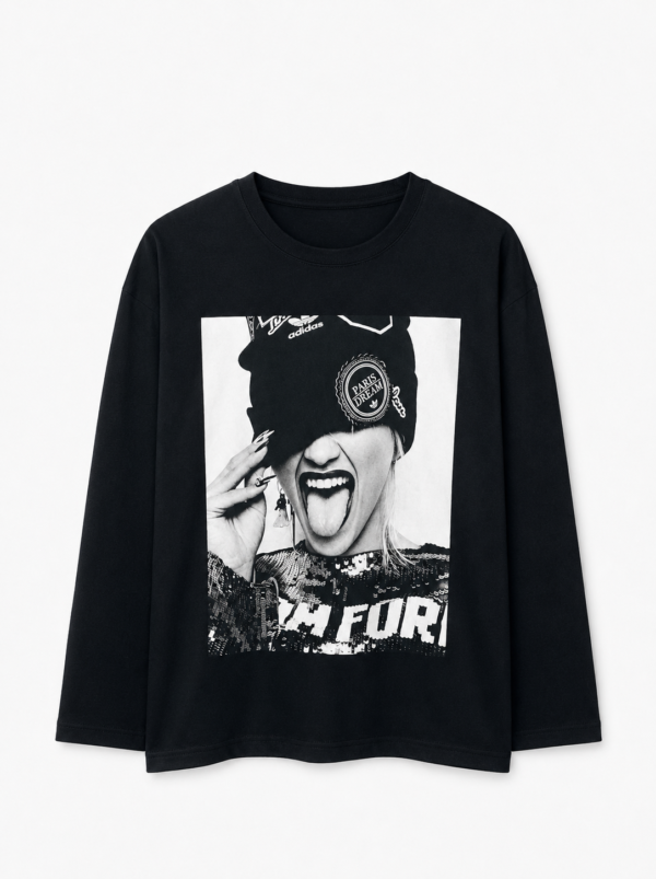 Remera Basica Over Manga Larga Cool Ne