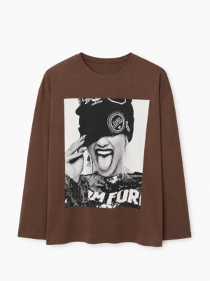 Remera Basica Over Manga Larga Cool Choco