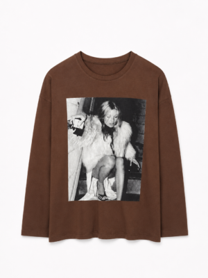 Remera Basica Over Manga Larga Moss Choco