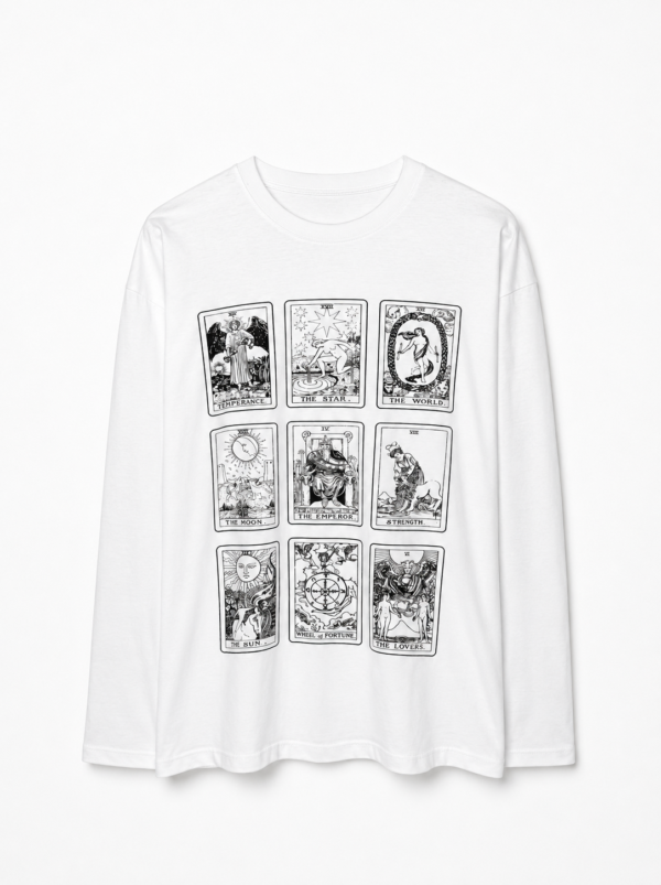 Remera Basica Over Manga Larga Tarot Bl