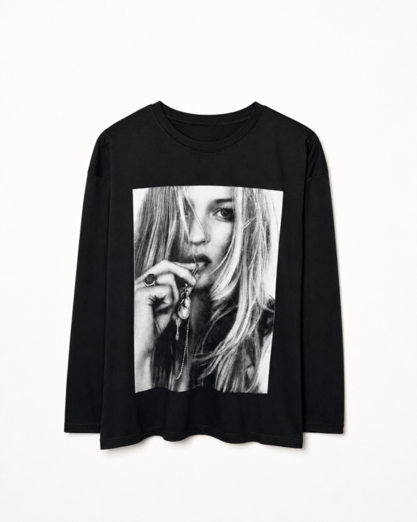 Remera Basica Over Manga Larga Moss Ne