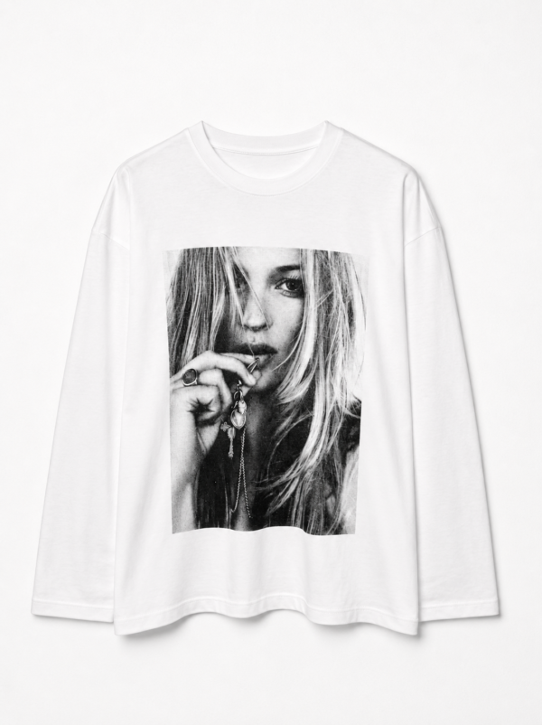 Remera Basica Over Manga Larga Moss Bl